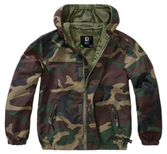 Brandit Summer Frontzip Windbreaker giacca per bambini, woodland