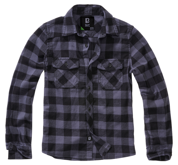 Brandit Camicia a maniche lunghe, nera e grigia