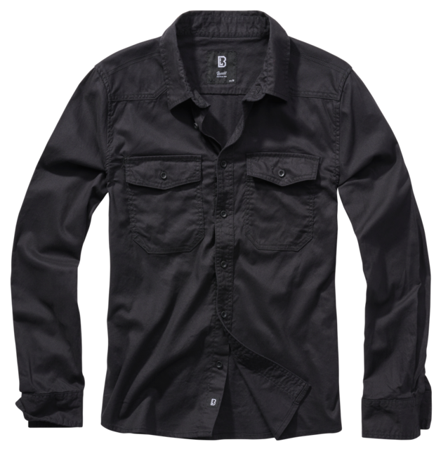 Brandit Flanellshirt camicia, nero