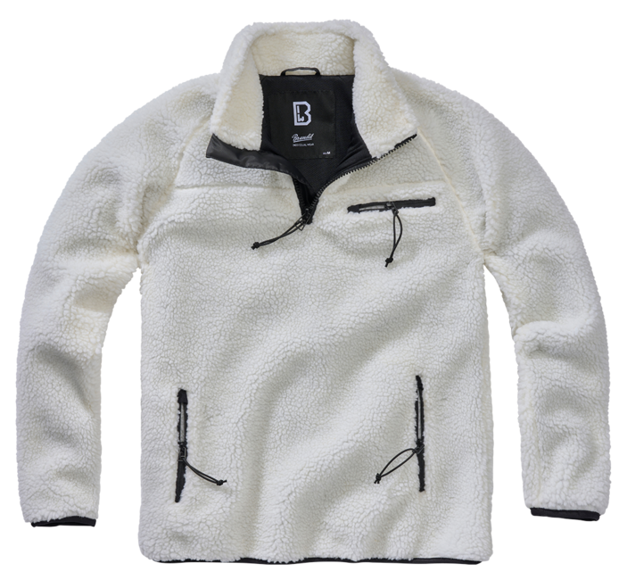 Brandit Teddyfleece Troyer giacca in pile, bianca