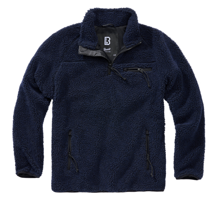 Brandit Teddyfleece Troyer giacca in pile, blu navy