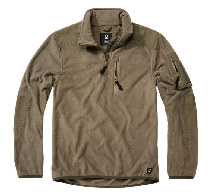 Brandit Ripstop felpa con cappuccio in pile e zip, oliva
