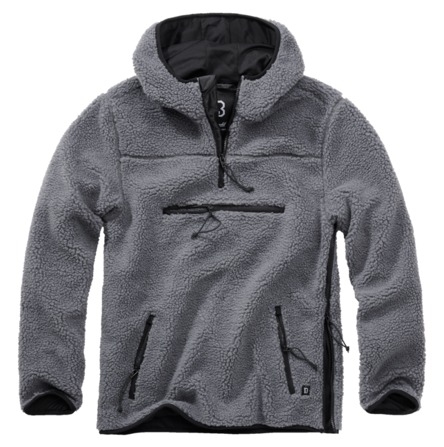 Brandit Teddyfleece Worker pullover in pile, antracite