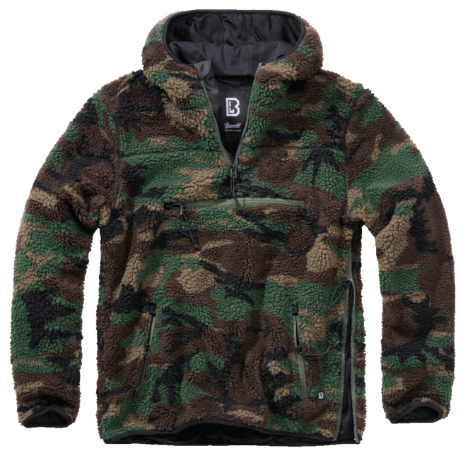 Brandit Teddyfleece Worker pullover in pile, bosco