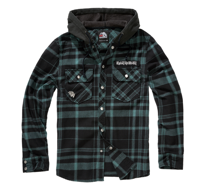 Brandit Eddy camicia con cappuccio, nera e verde
