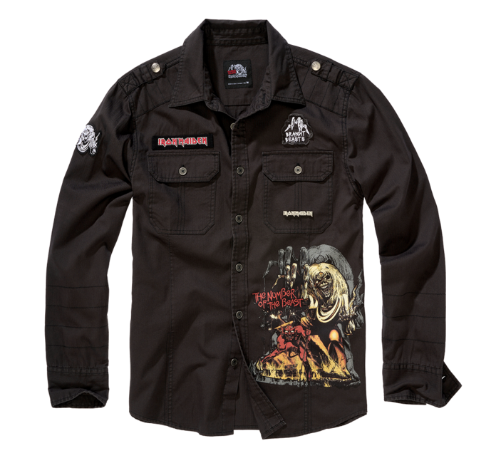 Brandit Iron Maiden Luis camicia, nera