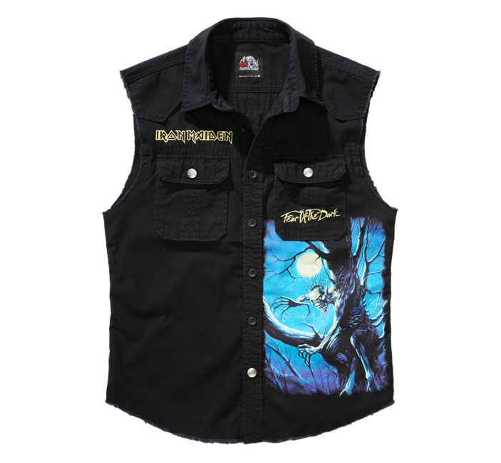 Brandit Iron Maiden camicia senza maniche vintage FOTD, nero