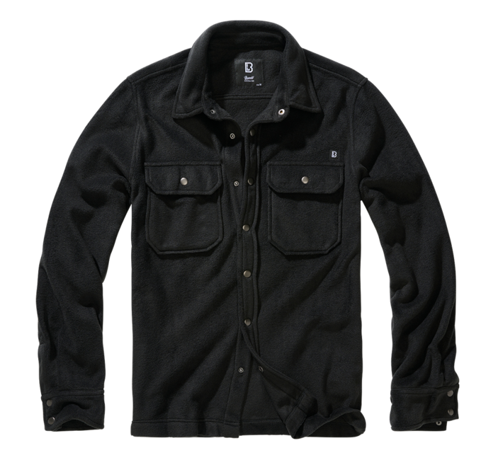 Brandit Jeff Fleece camicia a maniche lunghe, nero