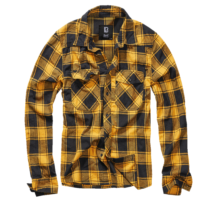 Brandit Camicia a maniche lunghe, nero-giallo