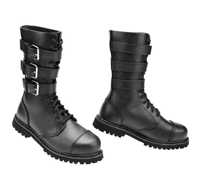 Brandit Phantom stivali in pelle con fibbie, nero