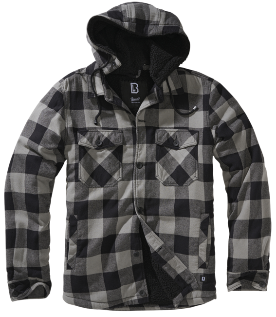 Brandit Giacca Lumber con cappuccio, nero+carbone