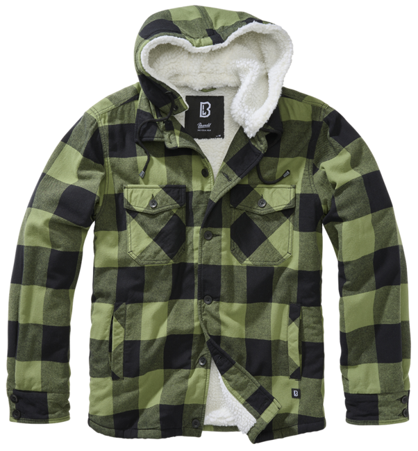 Brandit Lumber giacca con cappuccio, nero/oliva