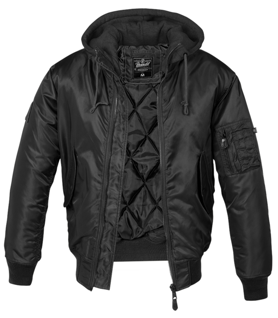 Brandit MA1 giacca bomber con cappuccio, nera