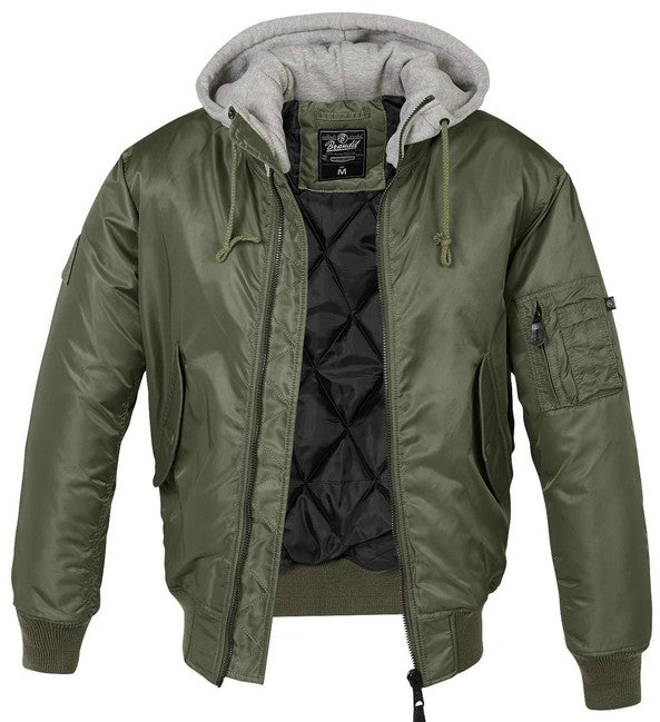 Brandit MA1 giacca bomber con cappuccio, oliva