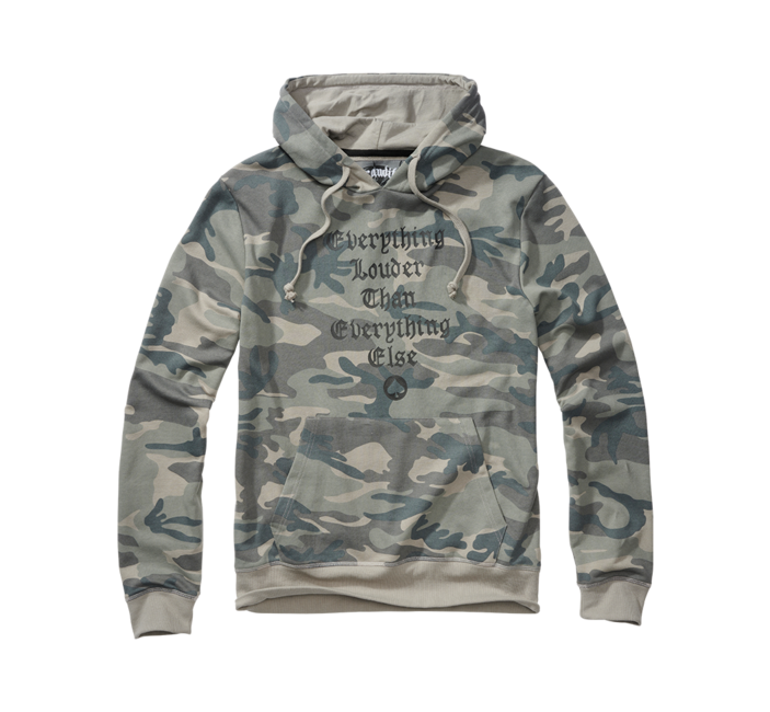 Brandit Motörhead felpa con cappuccio, grigia camo