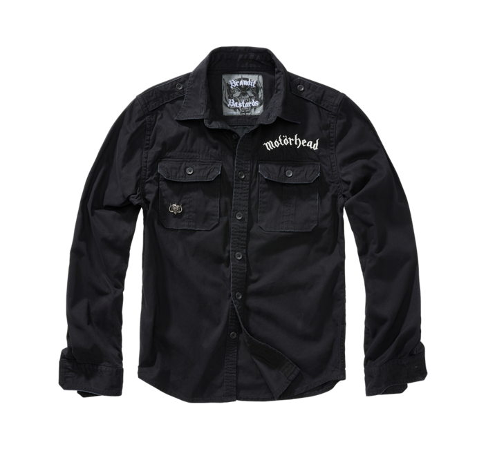 Brandit Motörhead camicia vintage a maniche lunghe, nero