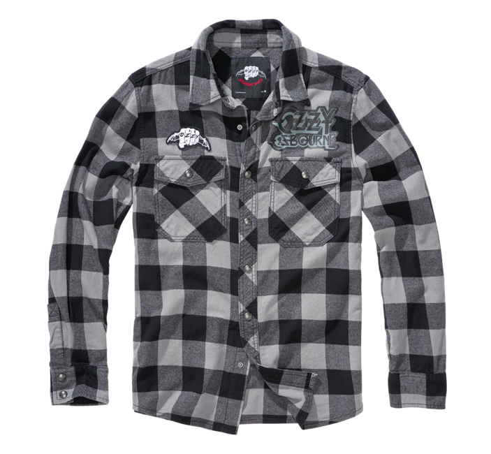 Brandit Ozzy camicia a maniche lunghe , nero antracite ch
