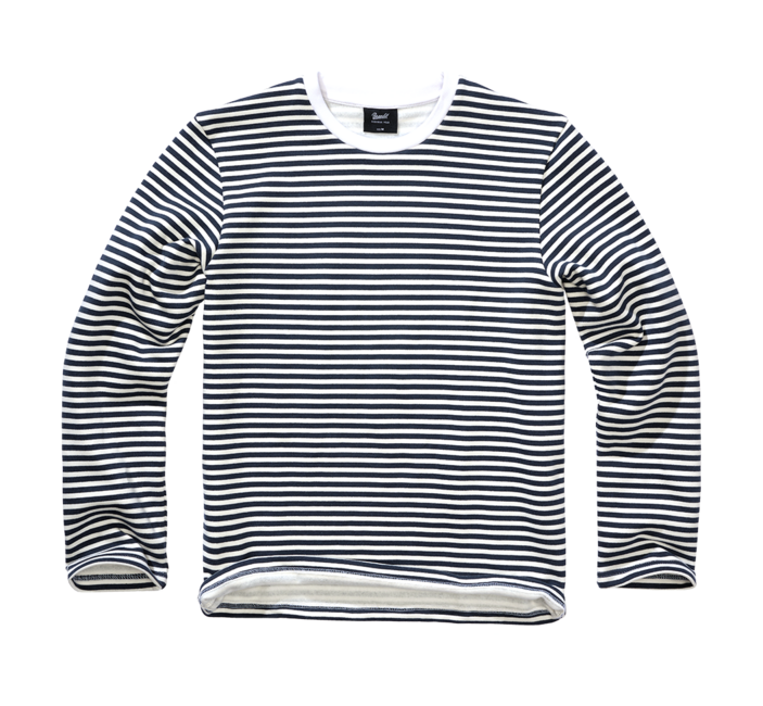 Brandit Marine felpa a righe, blu-bianco