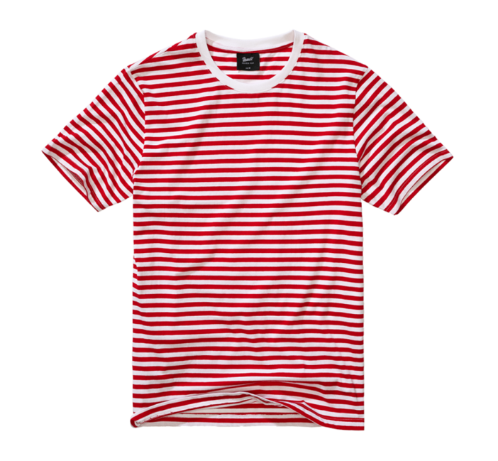 Brandit T-shirt a righe da uomo, rosso-bianco