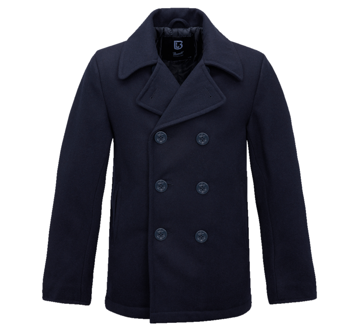 Brandit Cappotto Pea Coat, blu navy