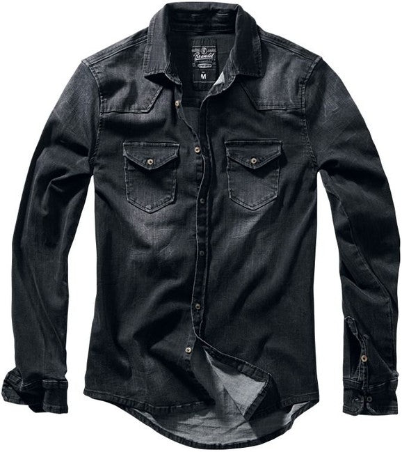 Brandit Riley camicia in denim, nera