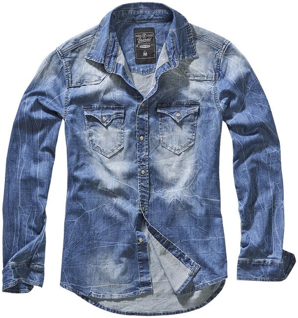 Brandit Riley camicia in denim, blu