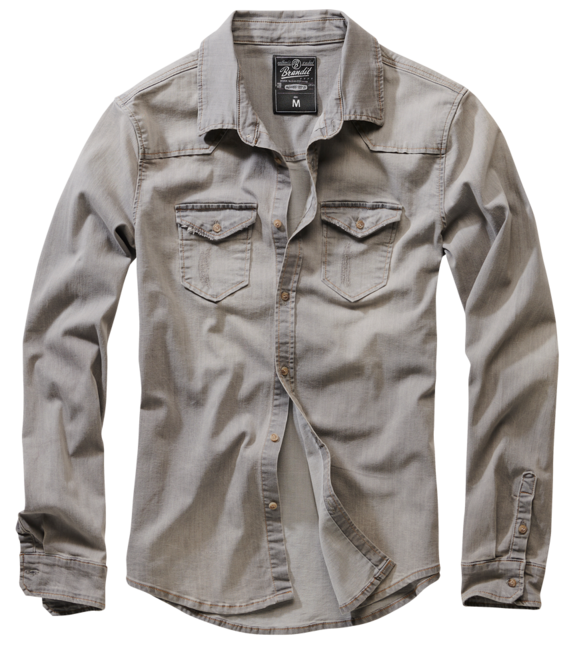 Brandit Riley camicia in denim, grigio