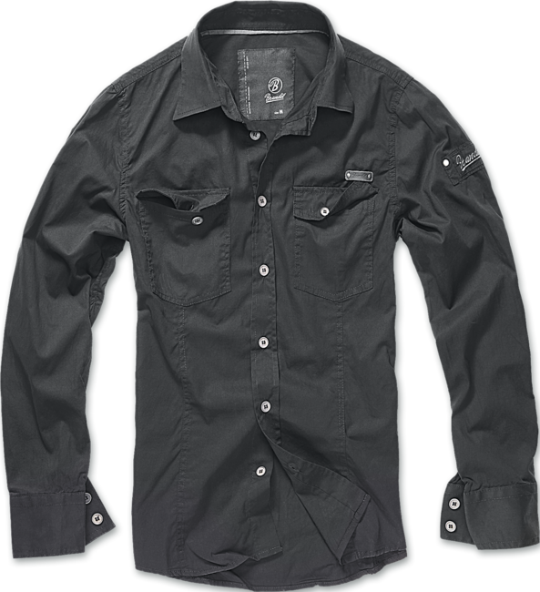 Brandit Slimfit camicia, nero