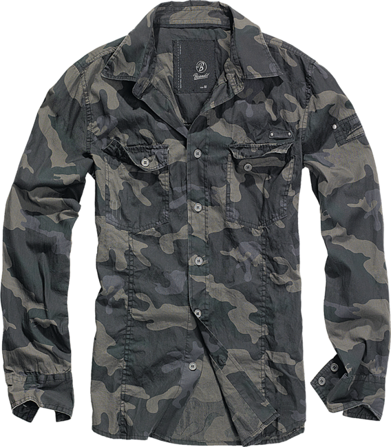 Brandit Slimfit camicia, darkcamo
