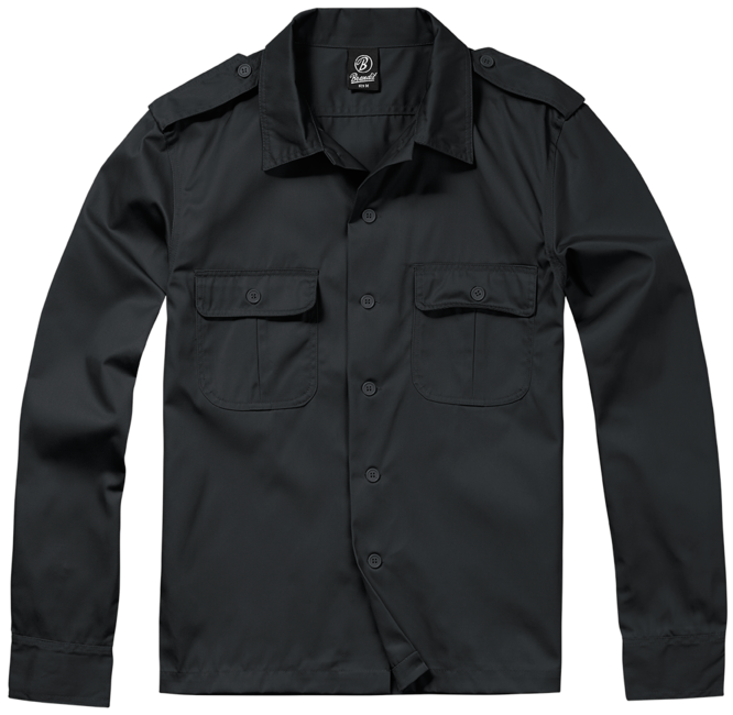 Brandit US camicia a maniche lunghe, nero