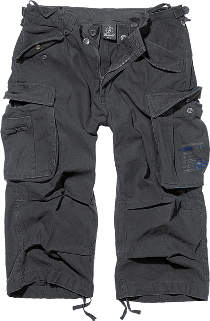 Brandit Vintage Industry 3/4 pantaloncini, nero