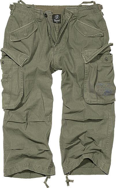 Brandit Vintage Industry 3/4 pantaloni corti, oliva