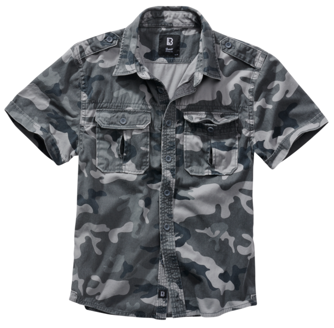 Brandit Vintage camicia a maniche corte, grigio camo