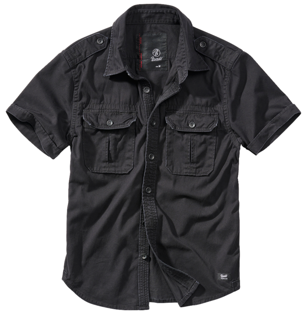 Brandit Vintage camicia a manica corta 1/2, nero