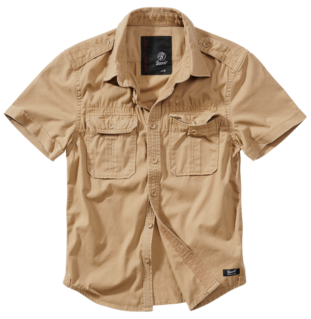 Brandit Vintage camicia da uomo a manica corta 1/2 , cachi