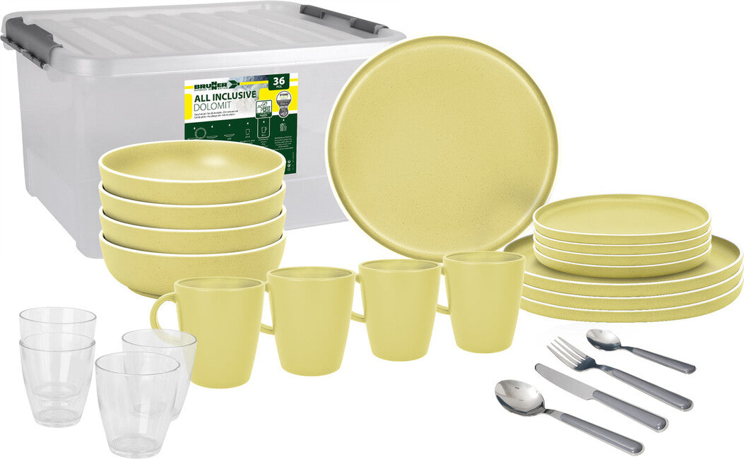 Brunner All Inclusive set di utensili da campeggio, giallo