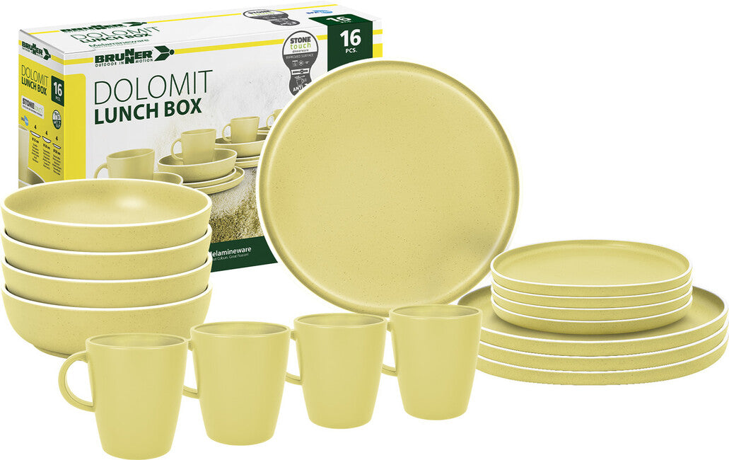 Brunner Lunch Box Set di utensili da campeggio, giallo