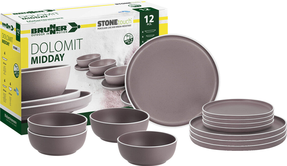 Brunner Midday Dolomite set di utensili da campeggio, viola