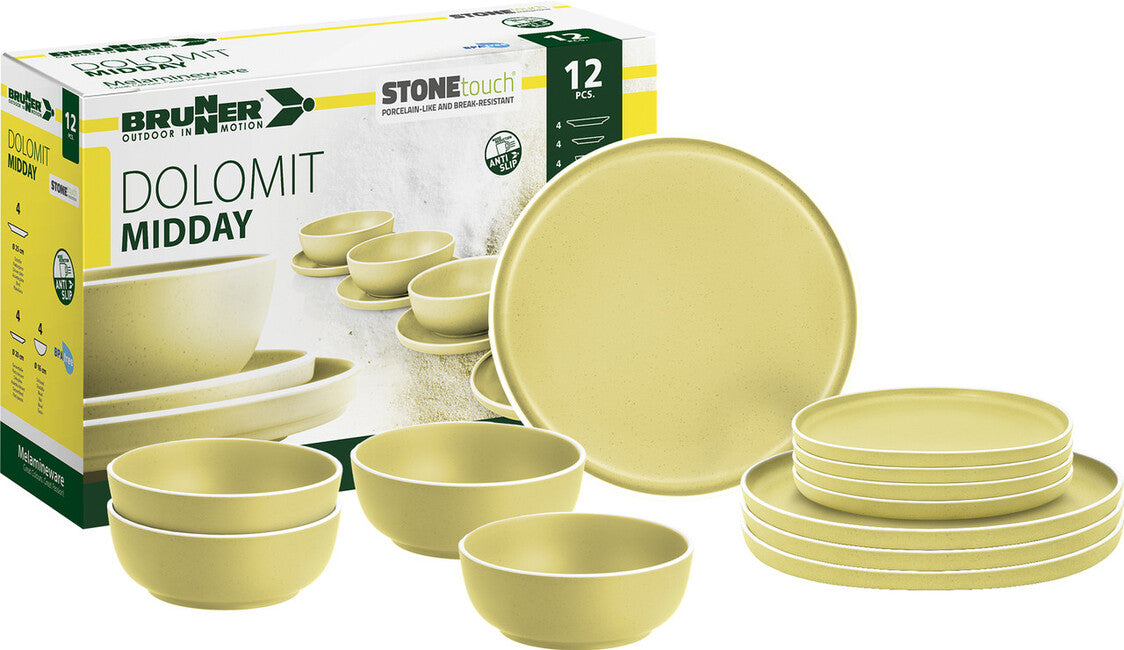 Brunner Midday Dolomite set di utensili da campeggio, giallo