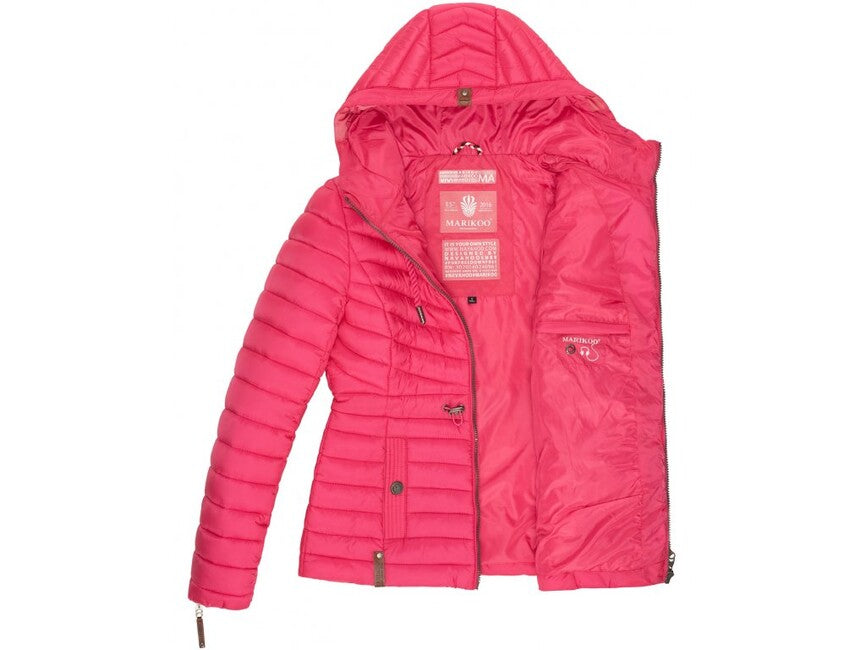 Marikoo Aniyaa giacca da donna per mezza stagione con cappuccio, rosa