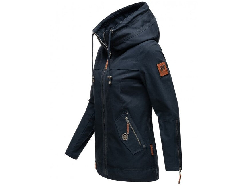 Navahoo Wekoo giacca transitoria da donna con cappuccio, navy