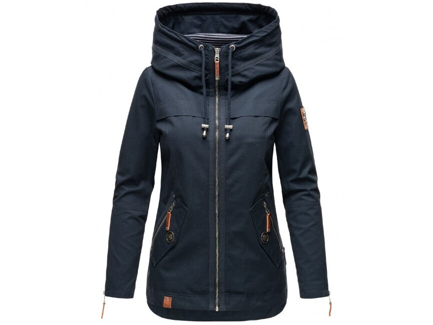 Navahoo Wekoo giacca transitoria da donna con cappuccio, navy