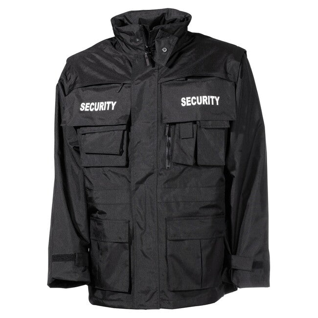 MFH Security giacca impermeabile, nera
