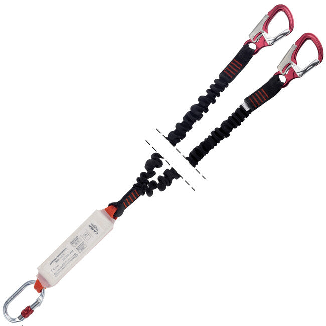 Camp Shock Absorber Rewind Double 120 - 175 cm imbracatura di sicurezza con assorbitore di caduta e corde elastiche