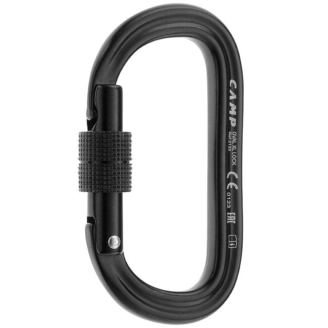 Camp Oval XL Lock moschettone in alluminio con chiusura a vite, nero