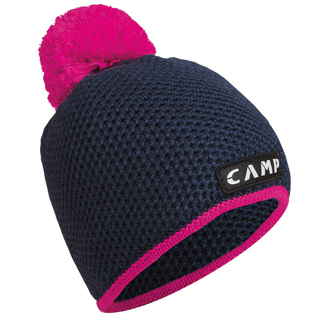Camp Bob Beanie berretto in maglia di lana merino, blu scuro/fucsia
