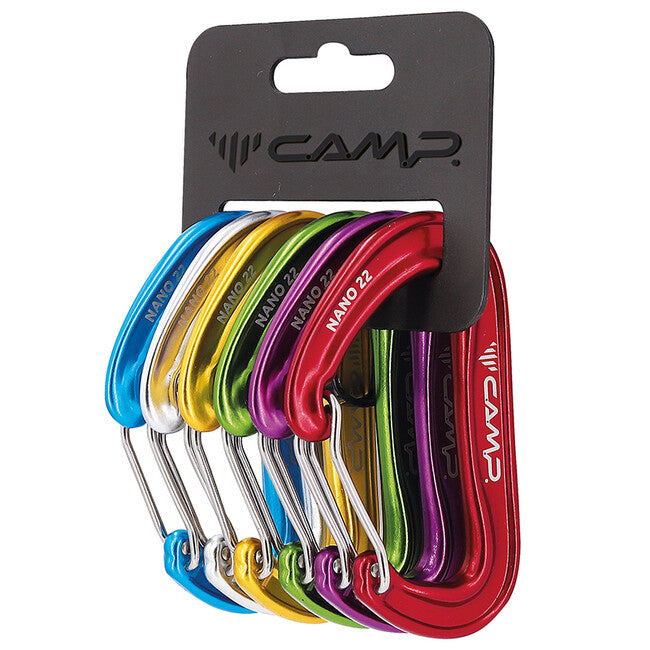 Camp Nano22 set di 6 pezzi di moschettoni a "D" Nano 22 Rack Pack 6 pezzi