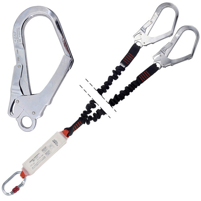 Camp Shock Absorber Rewind Double 120 - 175 cm set di assorbitori di caduta e corde elastiche con ganci in acciaio sul palmo della mano