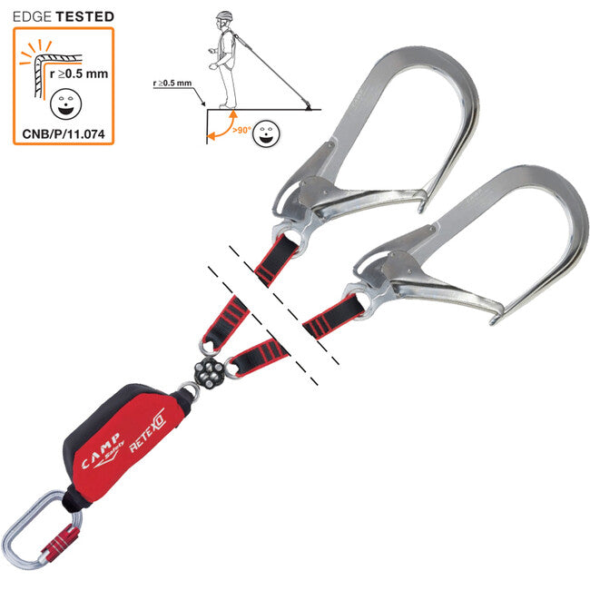 Camp Retexo Gyro Rewind serranda anticaduta a vapore con cerchio, corde elastiche e ganci di sicurezza 115 - 155 cm