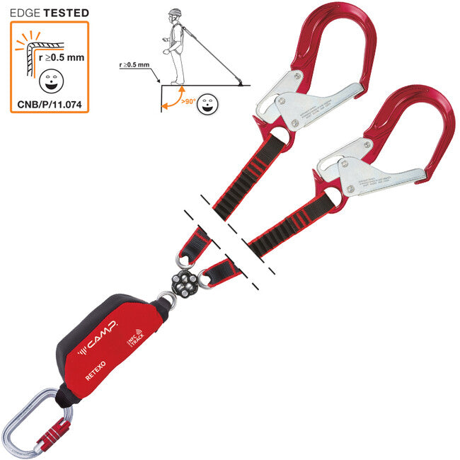 Camp Retexo Gyro Rewind serranda anticaduta a vapore con cerchio, corde elastiche e ganci di sicurezza 125 - 185 cm